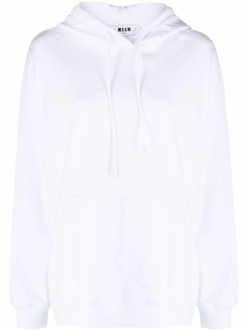 MSGM logo-print cotton hoodie - White von MSGM