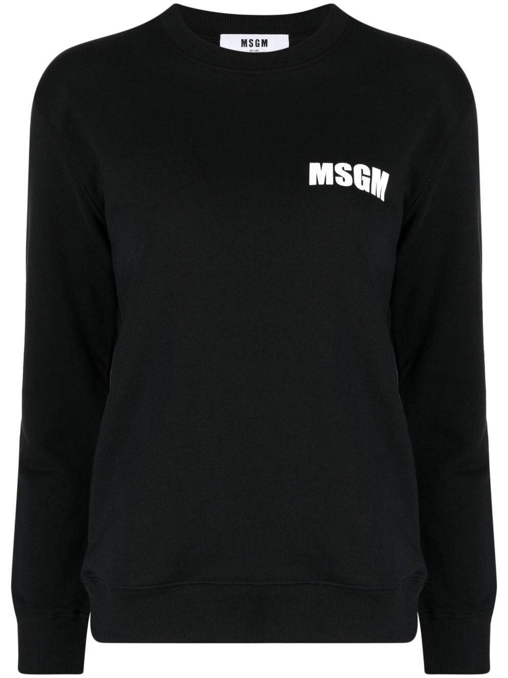 MSGM logo-print cotton sweatshirt - Black von MSGM