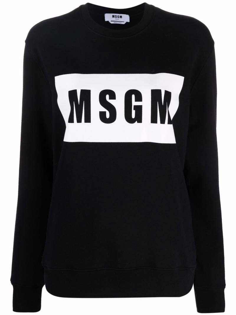 MSGM logo-print cotton sweatshirt - Black von MSGM