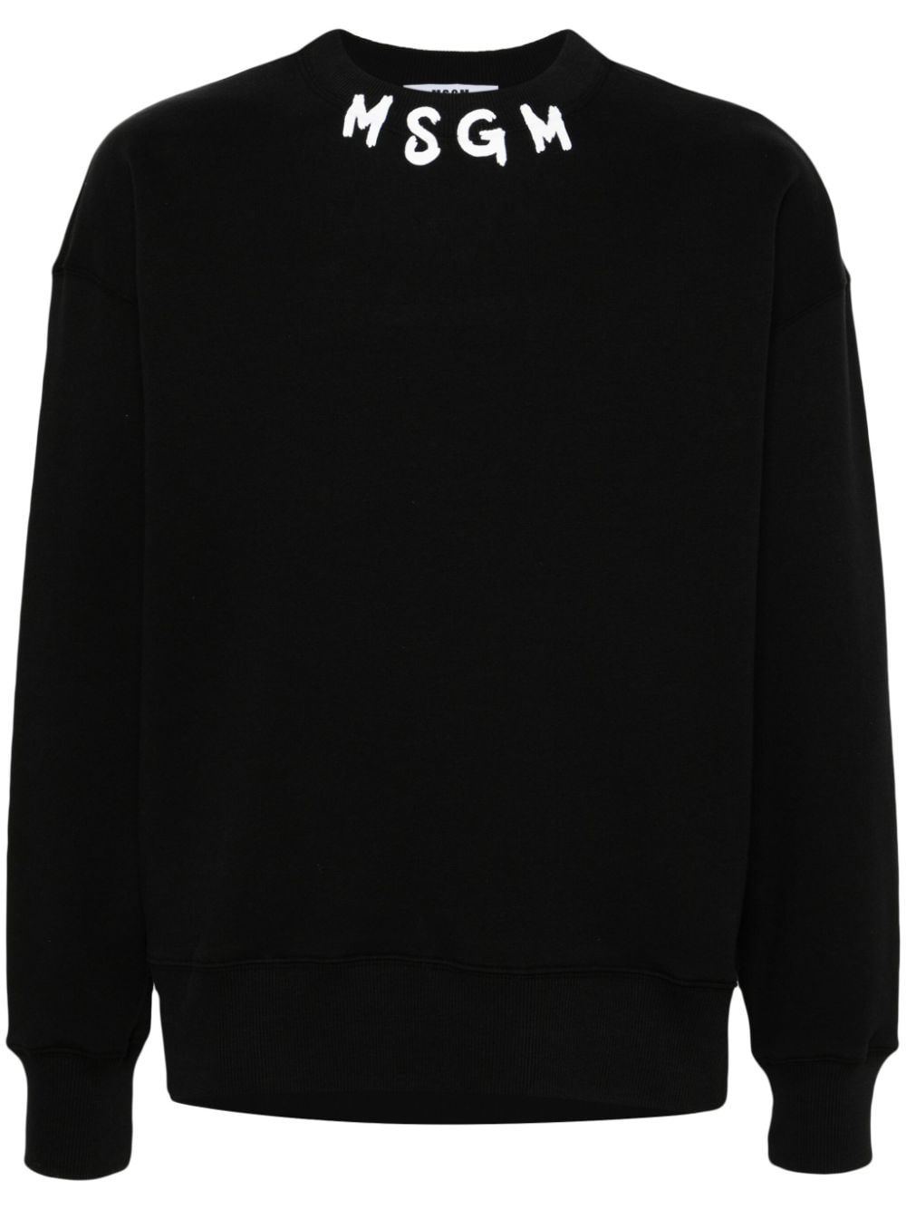 MSGM logo-print cotton sweatshirt - Black von MSGM