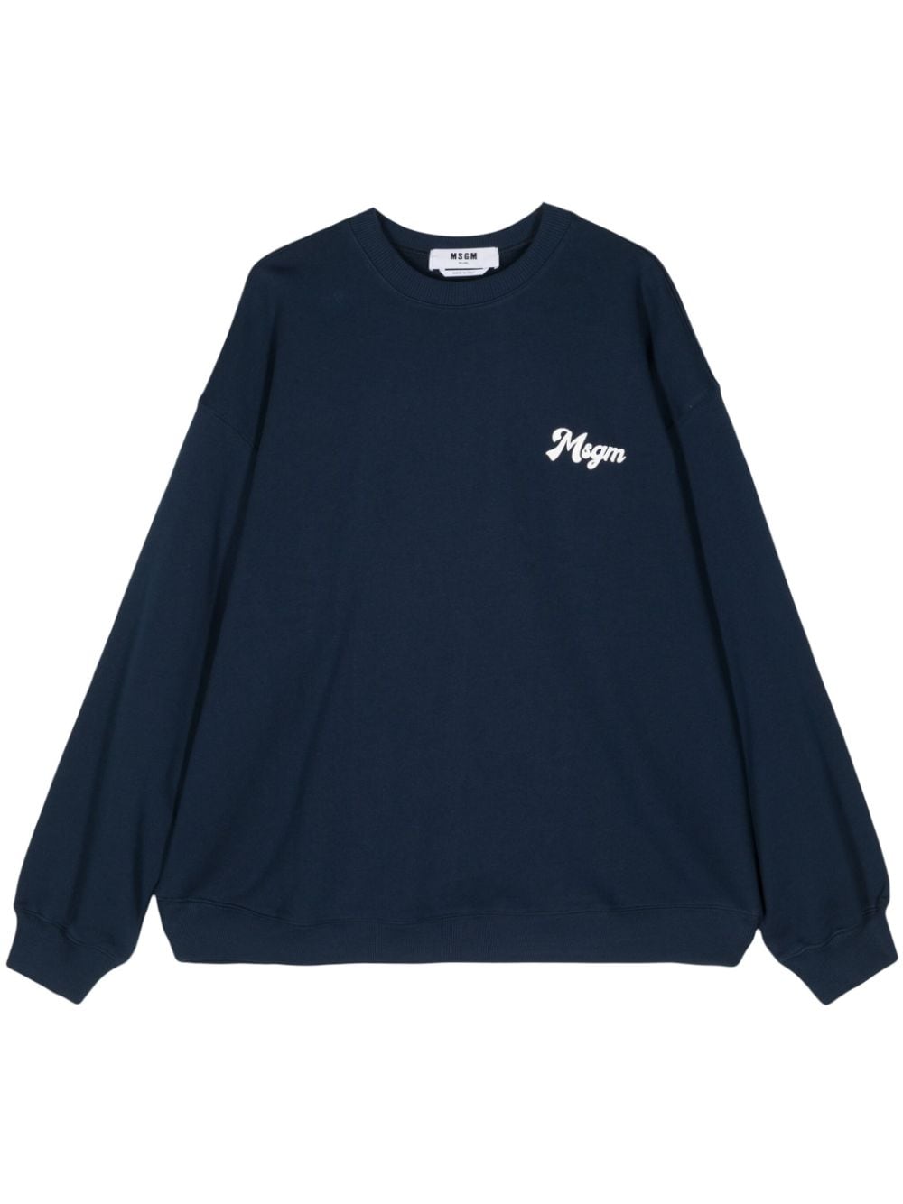 MSGM logo-print cotton sweatshirt - Blue von MSGM