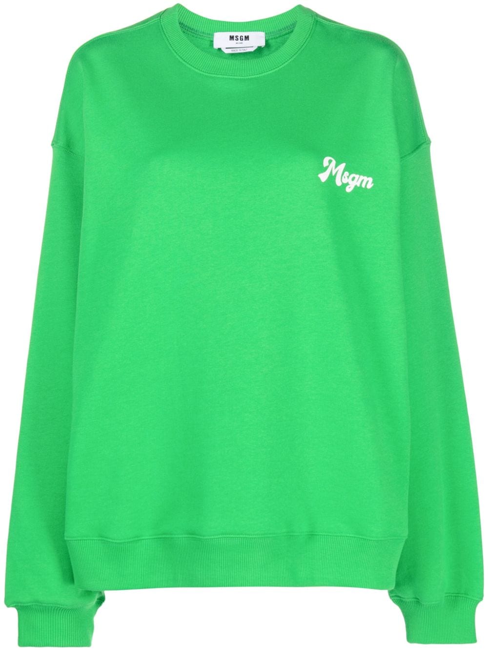 MSGM logo-print cotton sweatshirt - Green von MSGM