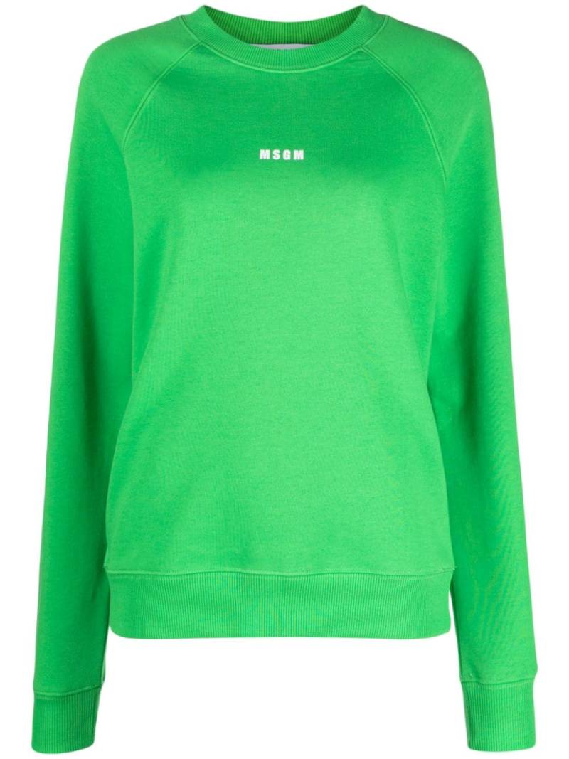 MSGM logo-print cotton sweatshirt - Green von MSGM