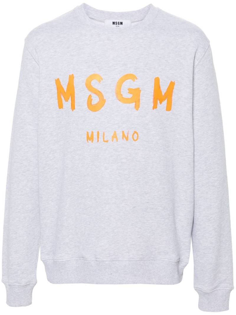 MSGM logo-print cotton sweatshirt - Grey von MSGM