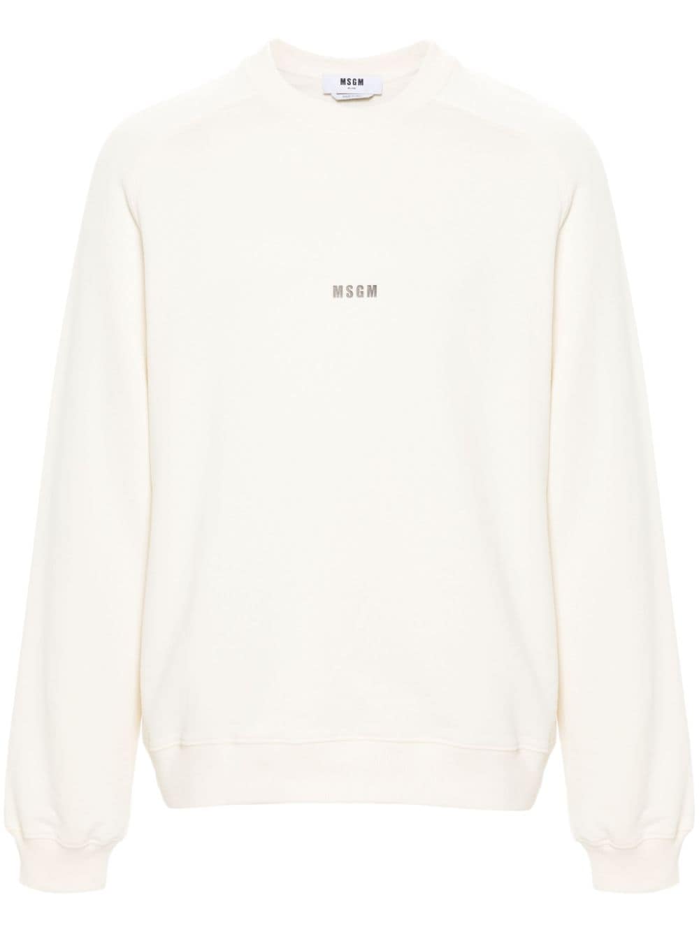 MSGM logo-print cotton sweatshirt - Neutrals von MSGM