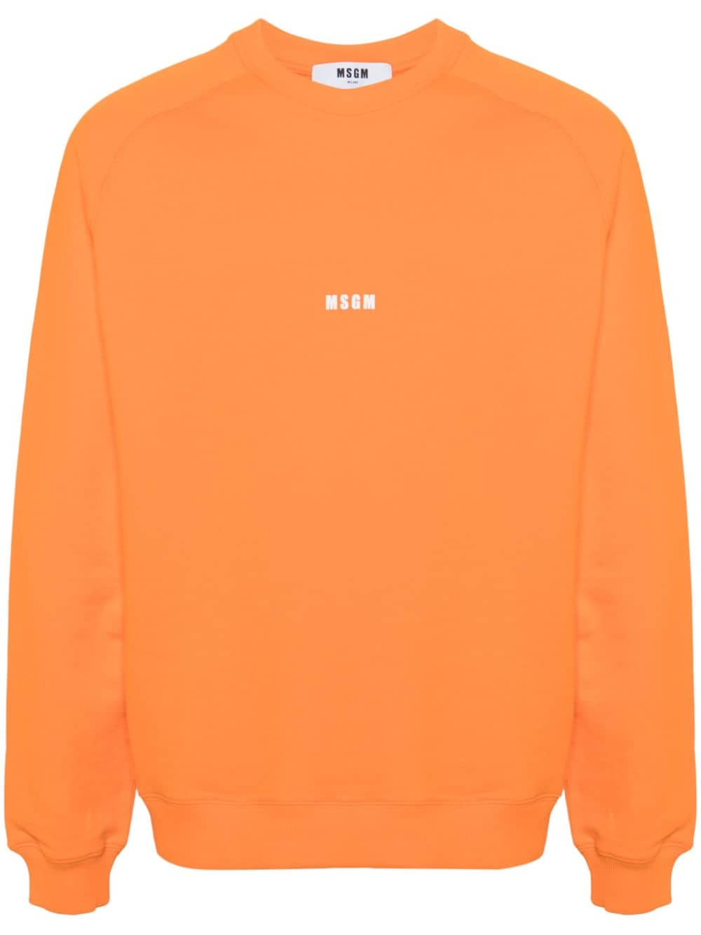 MSGM logo-print cotton sweatshirt - Orange von MSGM