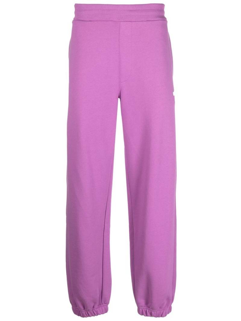 MSGM logo-print cotton track pants - Purple von MSGM