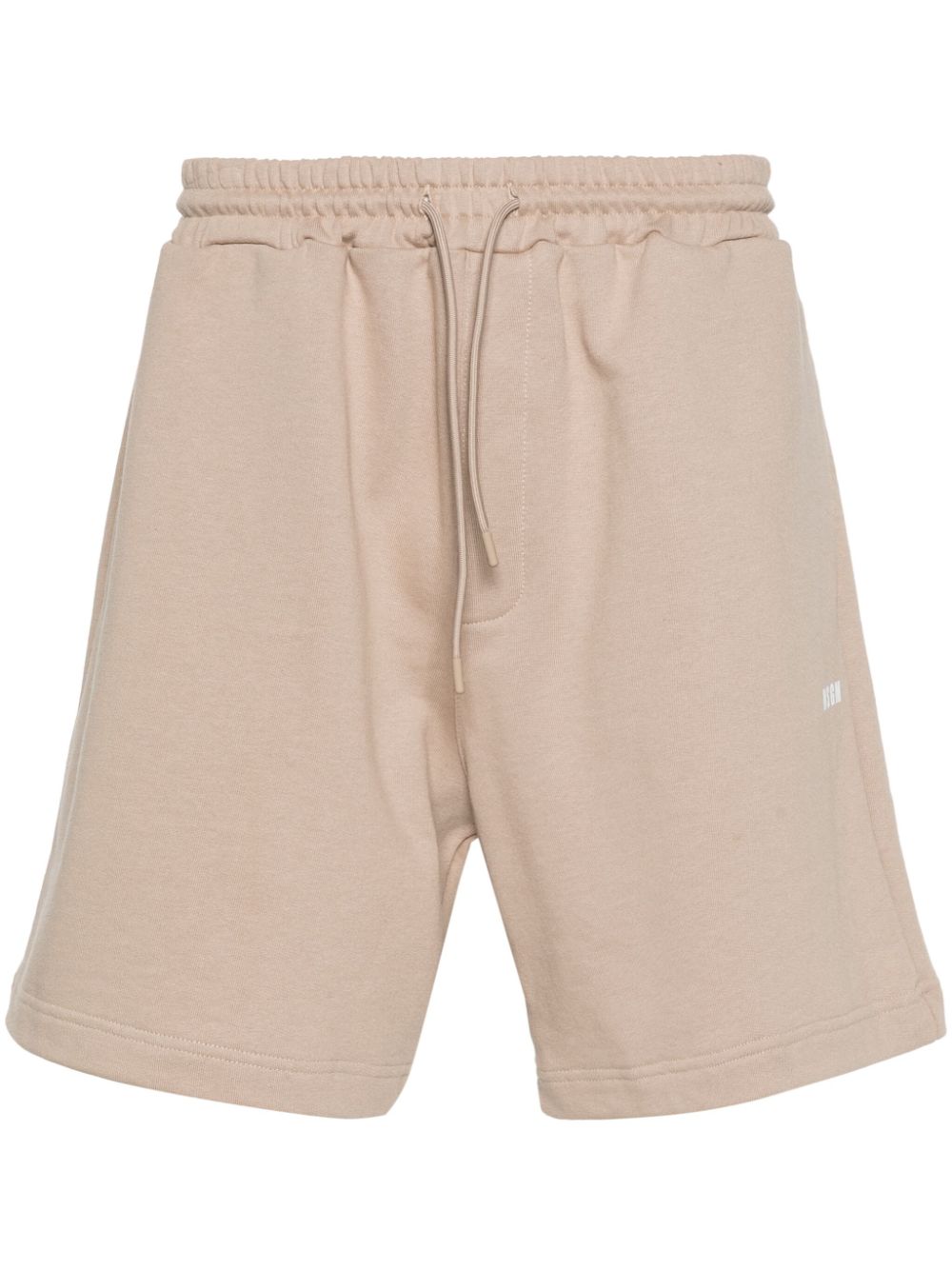 MSGM logo-print cotton track shorts - Neutrals von MSGM