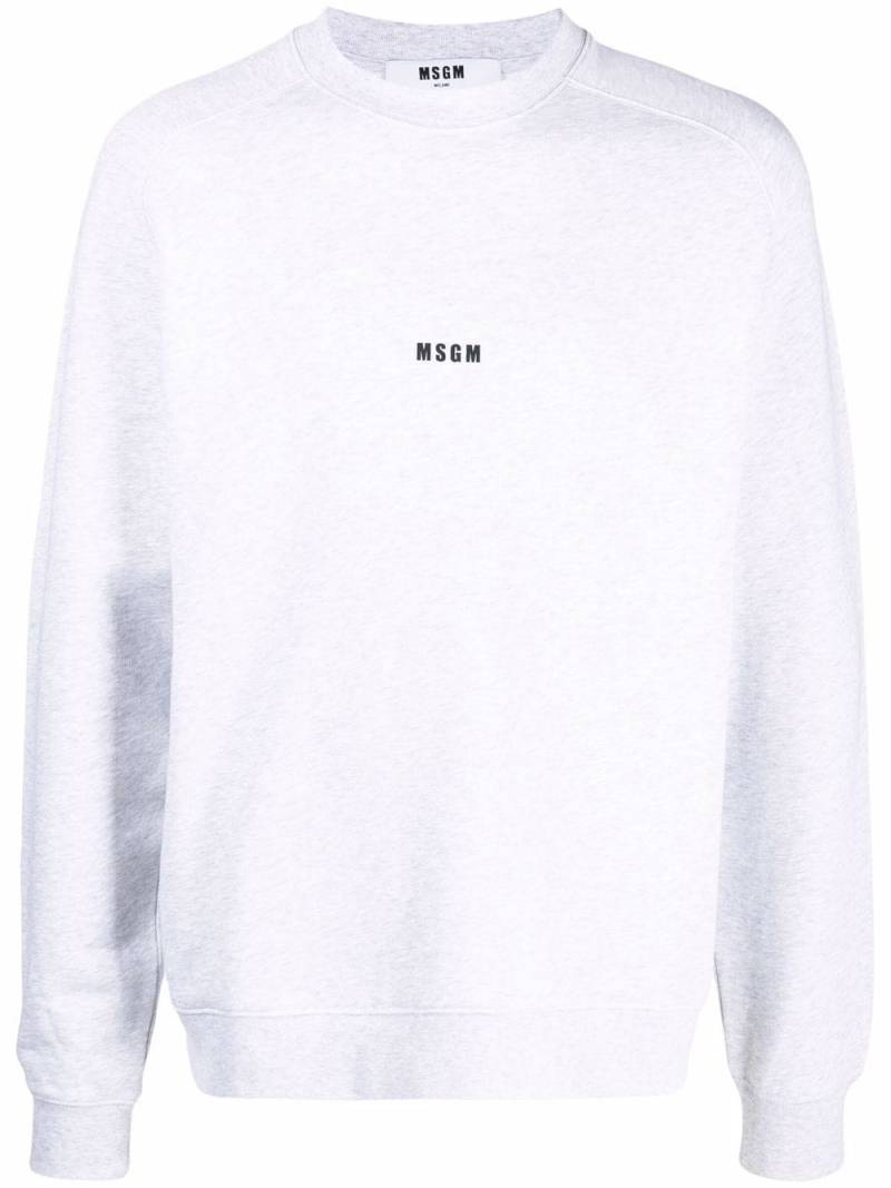 MSGM logo-print crew neck jumper - Grey von MSGM