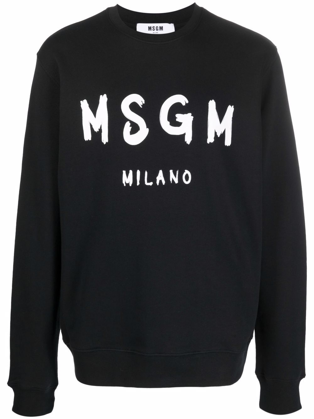 MSGM logo-print crew neck sweater - Black von MSGM