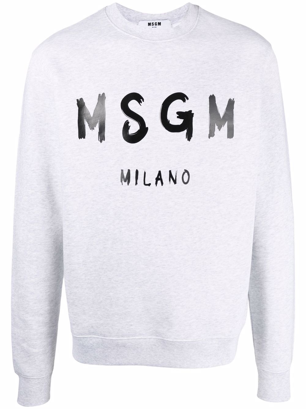 MSGM logo-print crew neck sweatshirt - Grey von MSGM