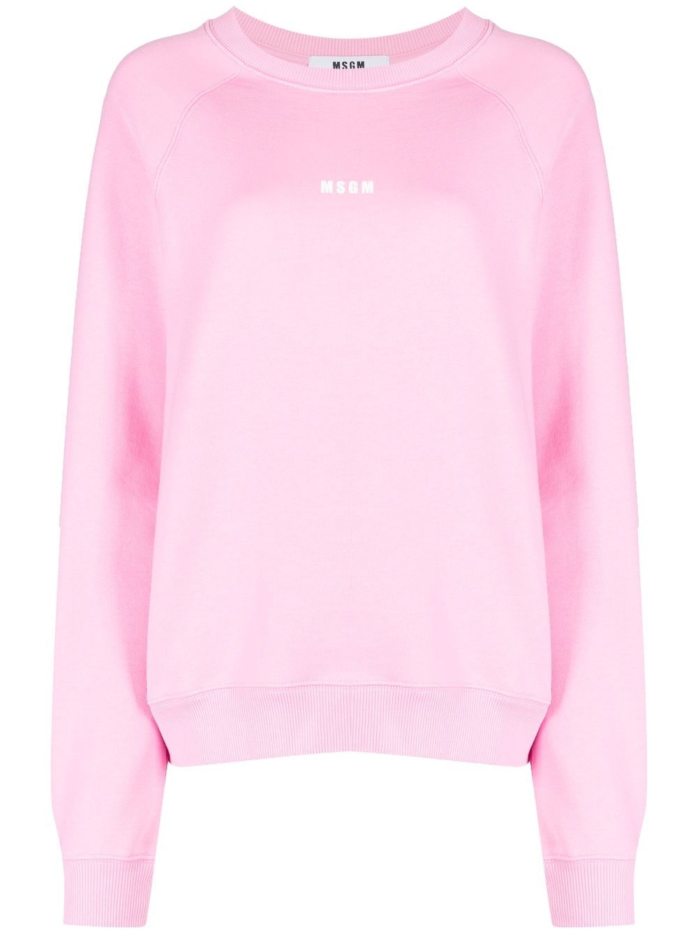 MSGM logo-print crew neck sweatshirt - Pink von MSGM