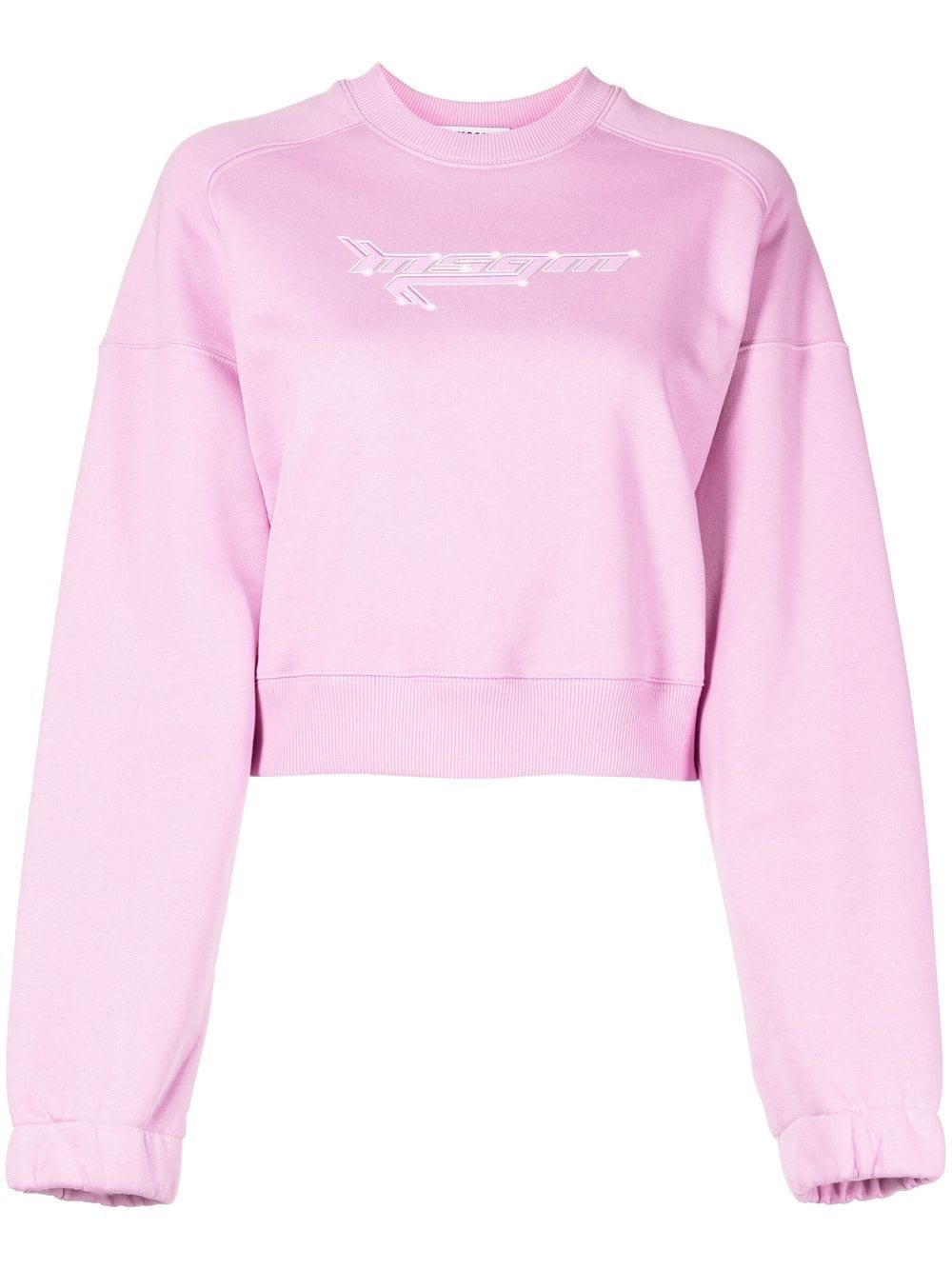 MSGM logo-print crew neck sweatshirt - Pink von MSGM