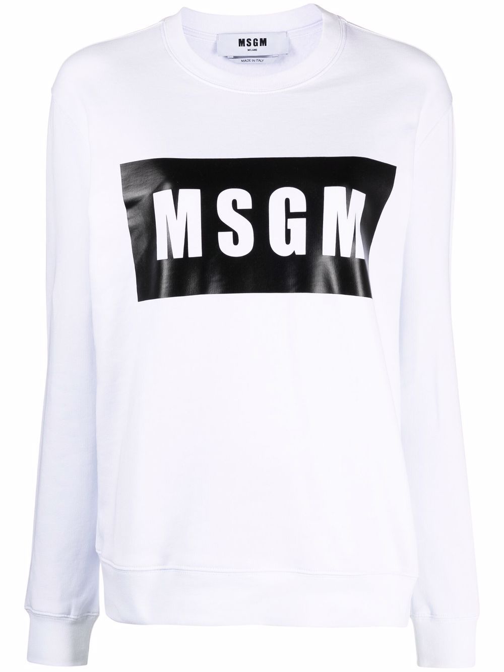MSGM logo-print crew neck sweatshirt - White von MSGM