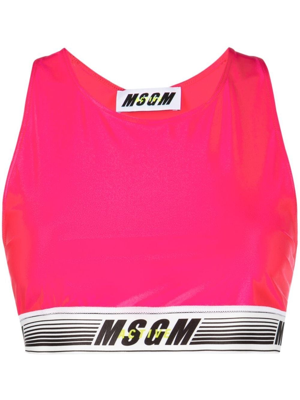 MSGM logo-print cropped top - Pink von MSGM