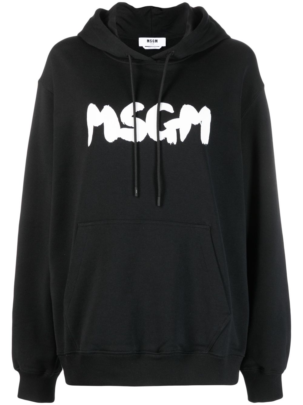 MSGM logo-print drawstring hoodie - Black von MSGM