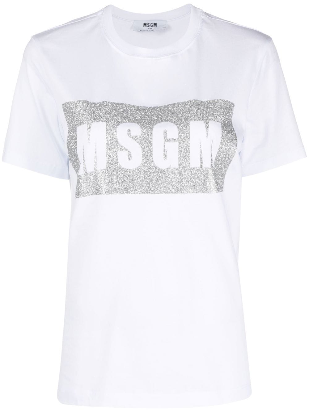 MSGM logo-print glitter T-shirt - White von MSGM