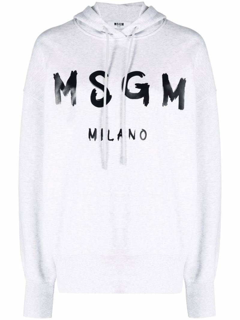 MSGM logo-print hoodie - Grey von MSGM