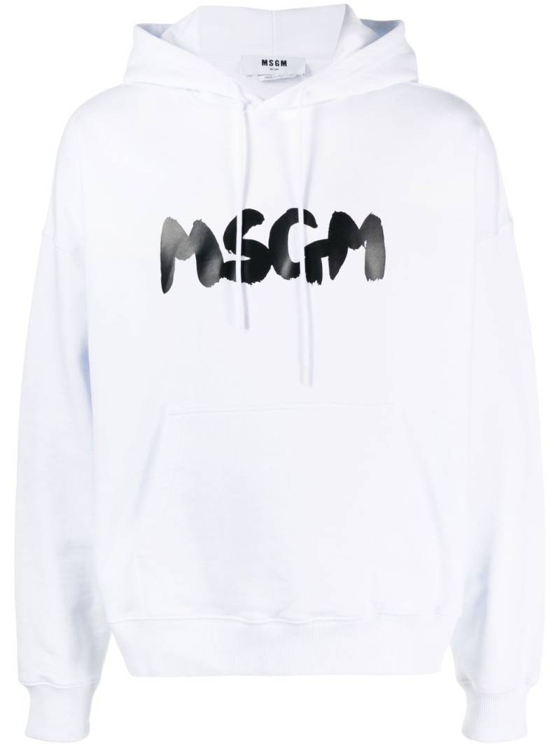 MSGM logo-print hoodie - White von MSGM