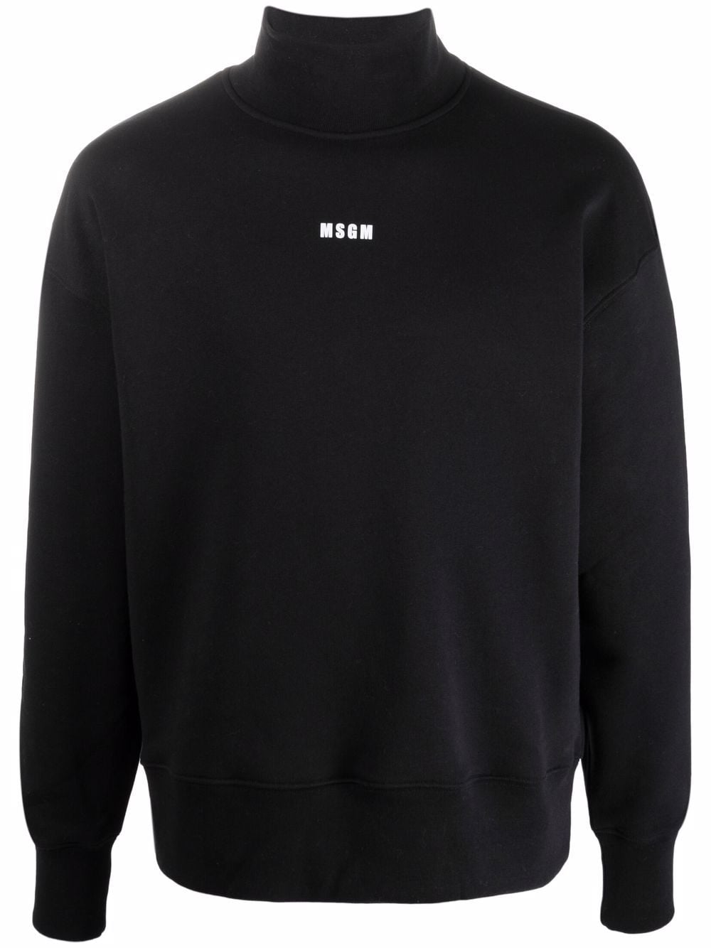 MSGM logo-print mock-neck sweatshirt - Black von MSGM