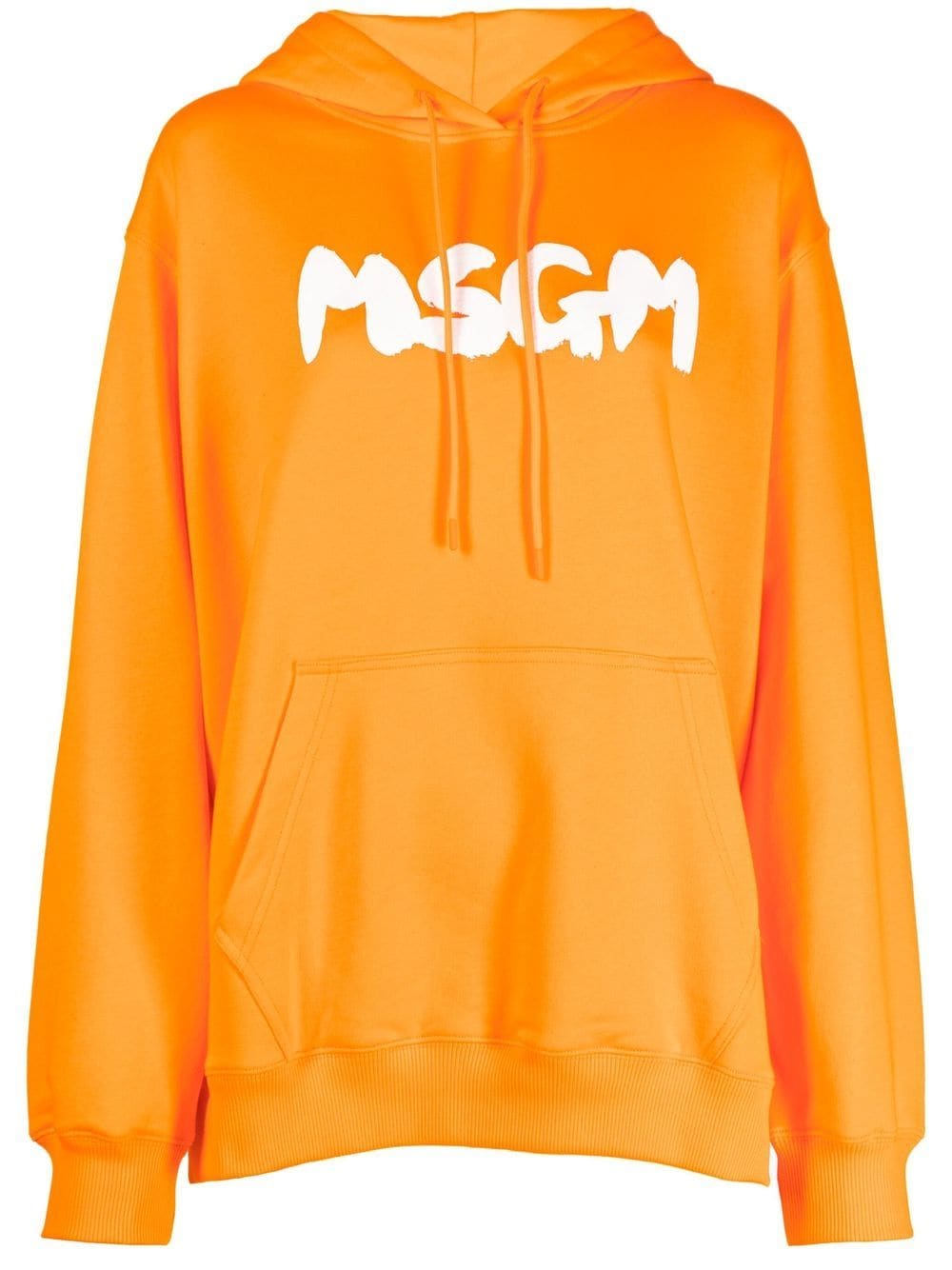 MSGM logo-print oversized hoodie - Orange von MSGM