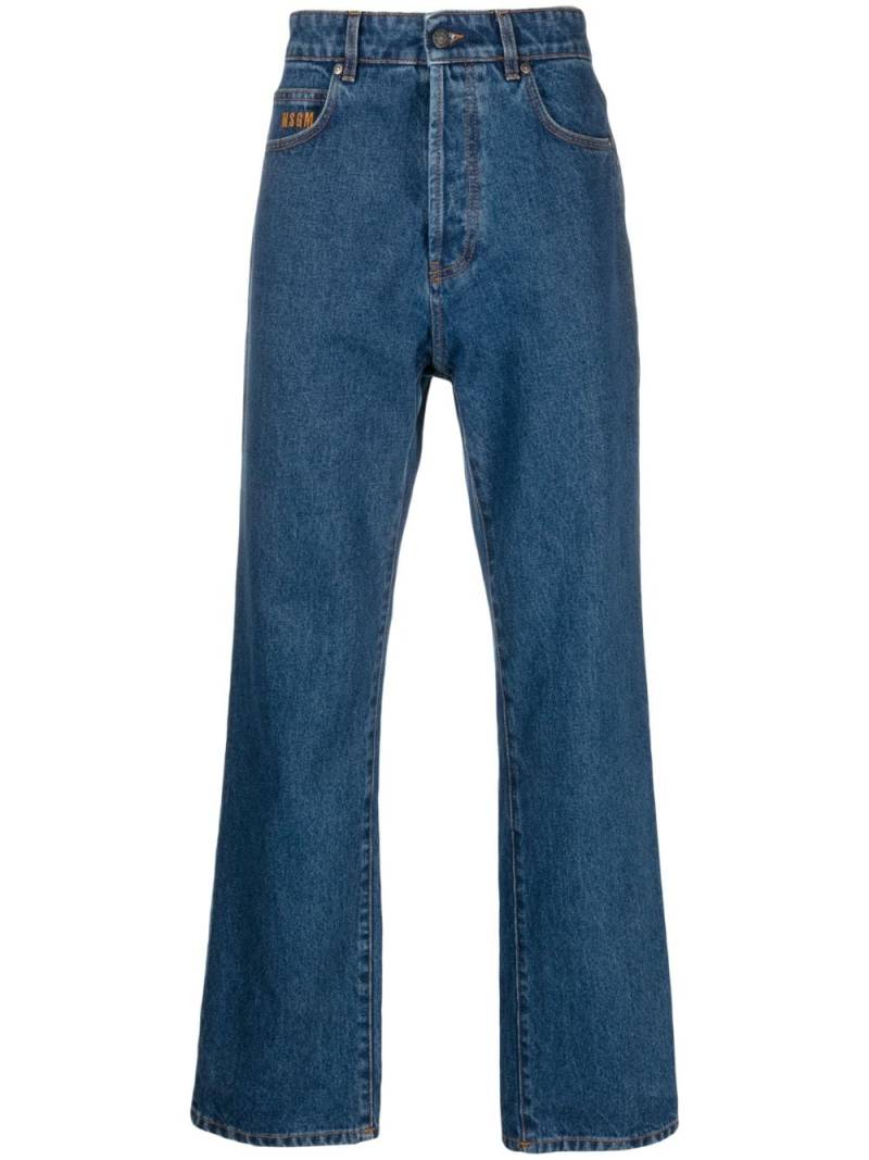 MSGM logo-embroidered straight-leg jeans - Blue von MSGM