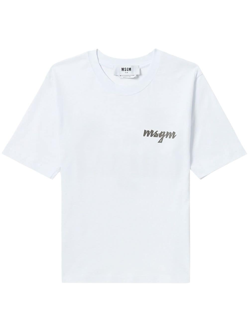 MSGM logo-print short-sleeve T-shirt - White von MSGM