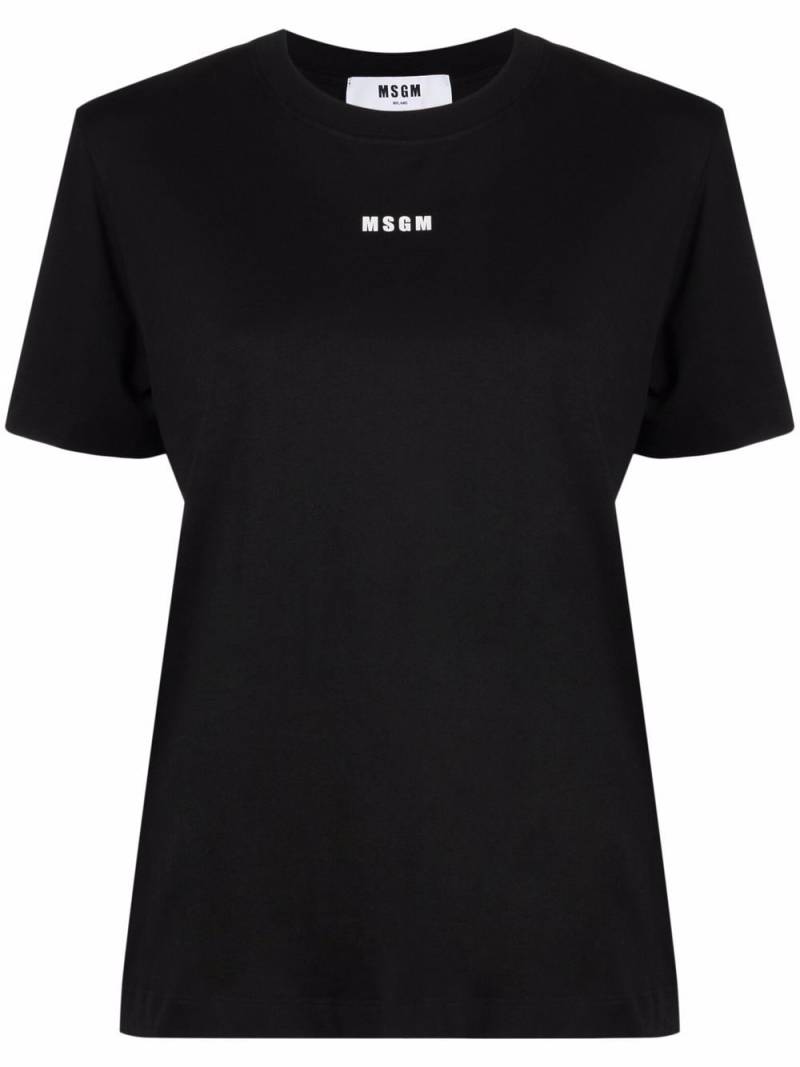 MSGM logo-print short-sleeved T-shirt - Black von MSGM