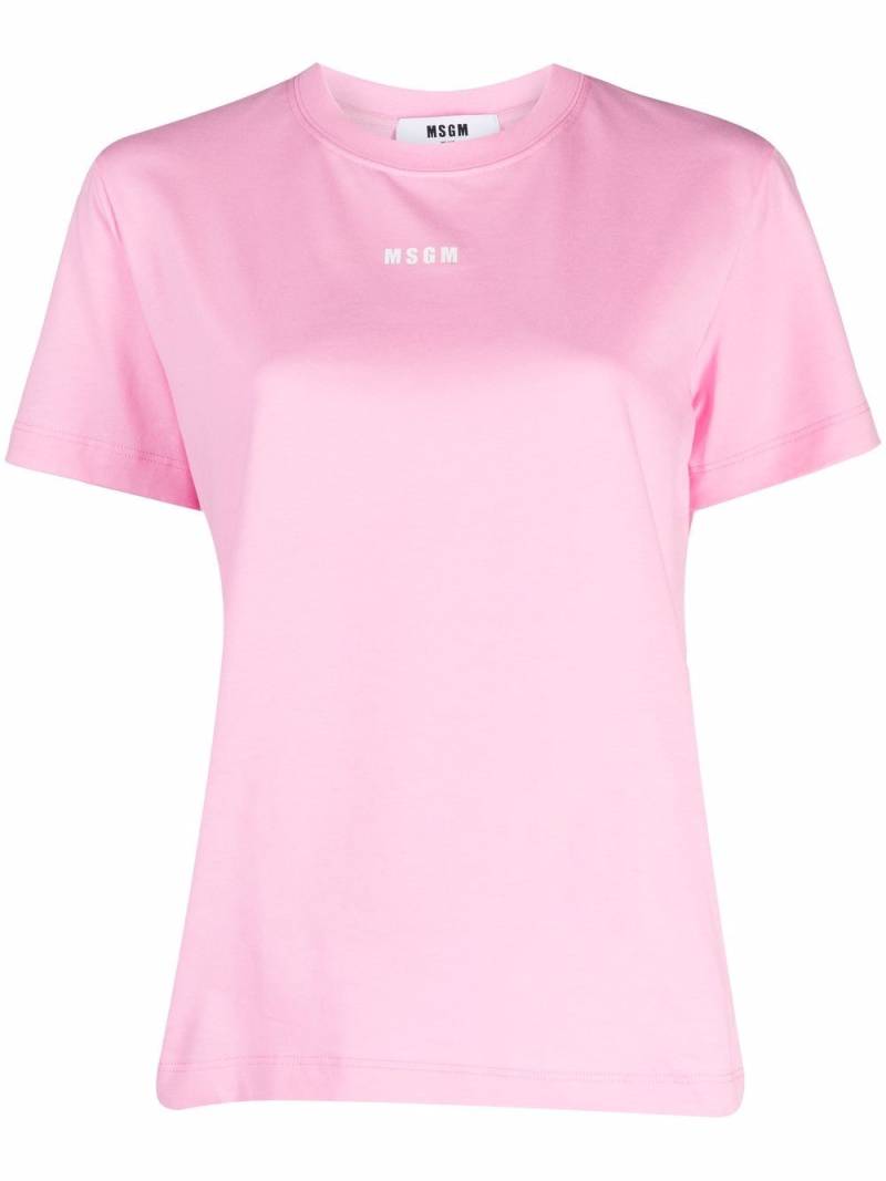 MSGM logo-print short-sleeved T-shirt - Pink von MSGM