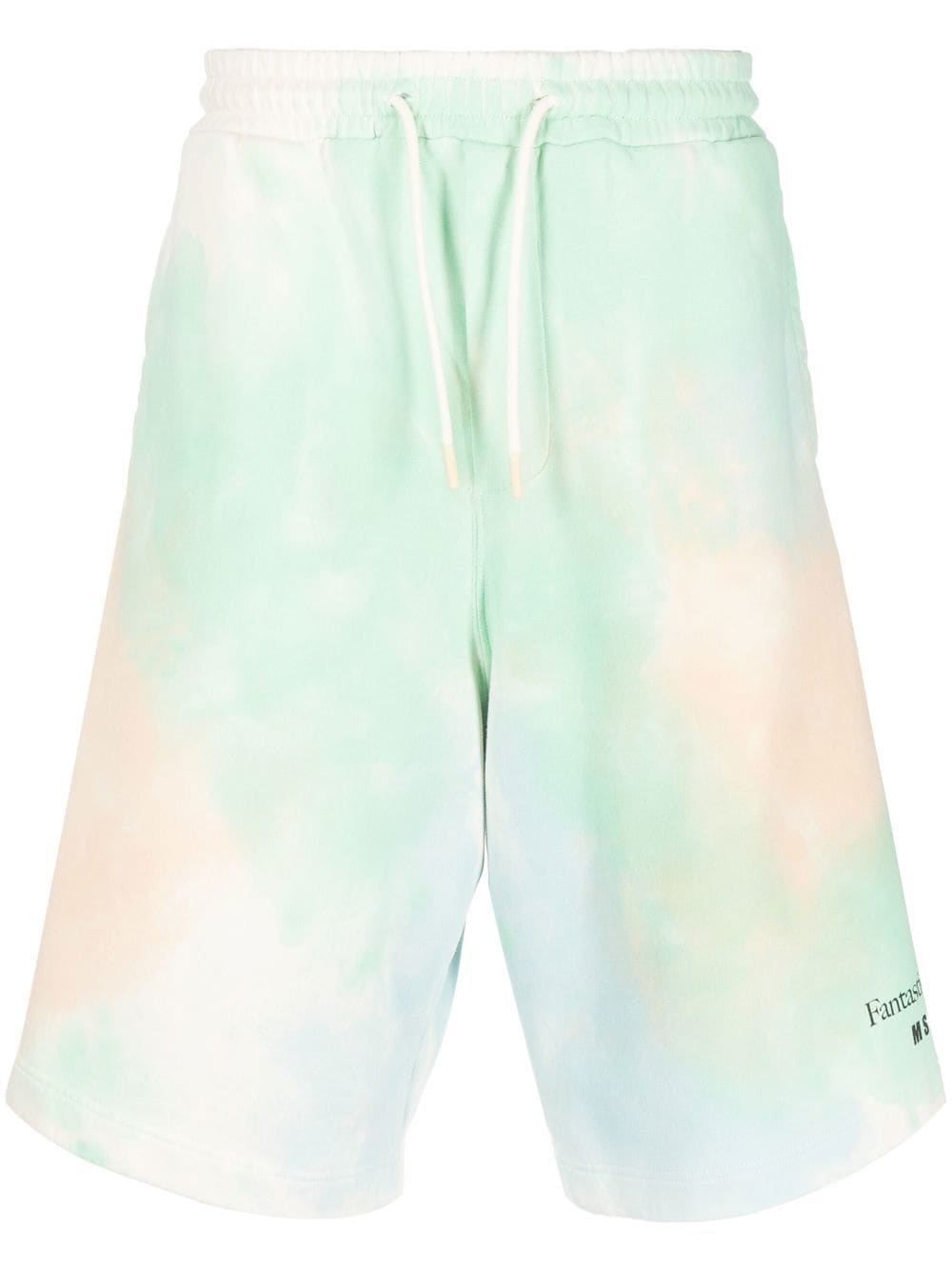 MSGM logo-print tie-dye shorts - Green von MSGM