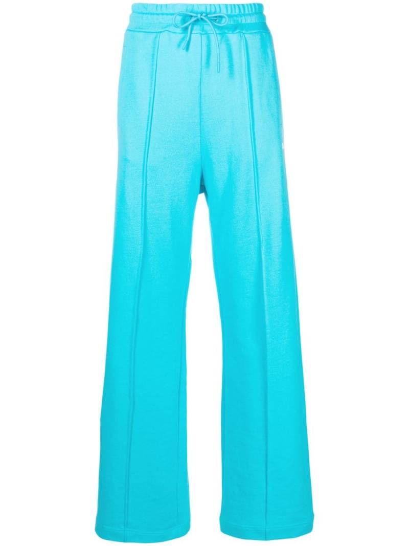 MSGM logo-print wide-leg track pants - Blue von MSGM