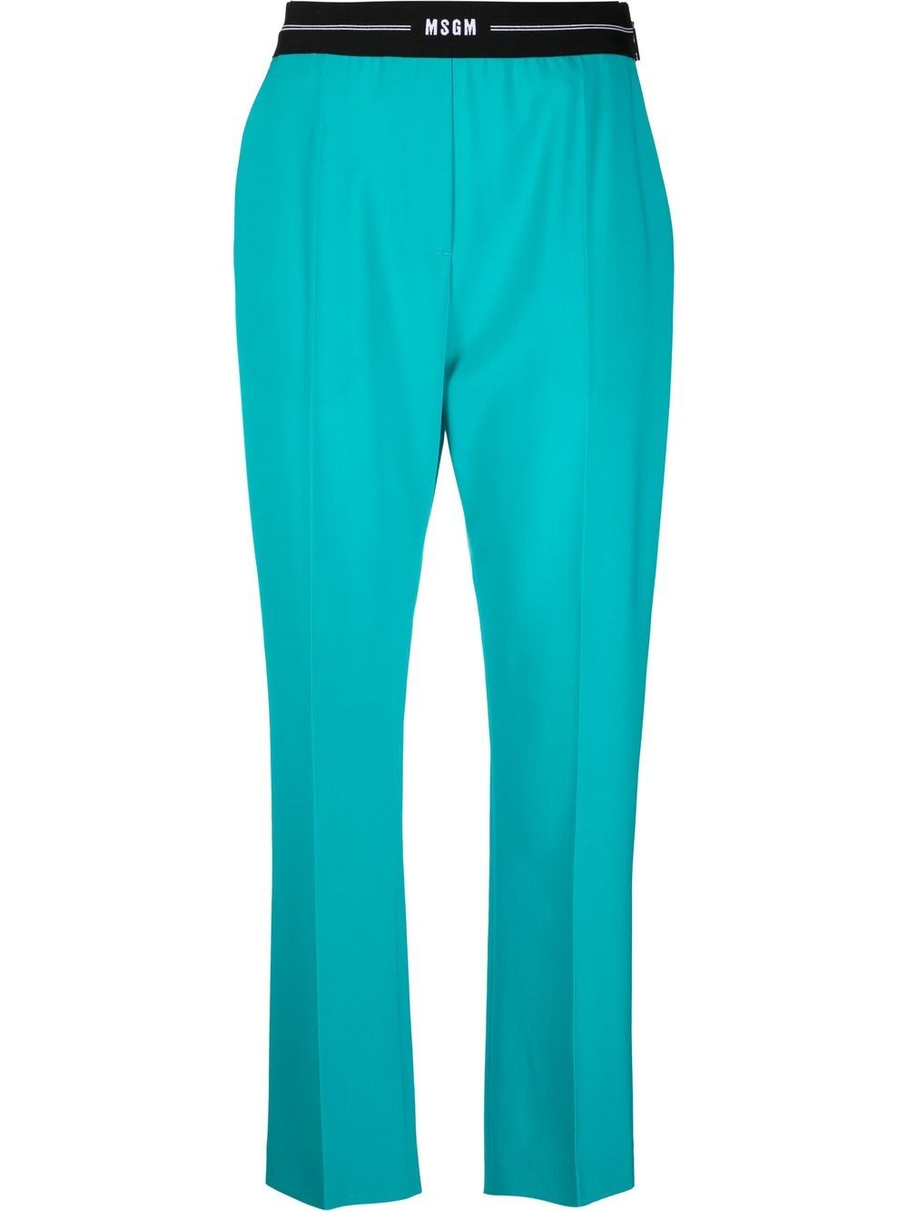 MSGM logo-waist slim tailored trousers - Blue von MSGM