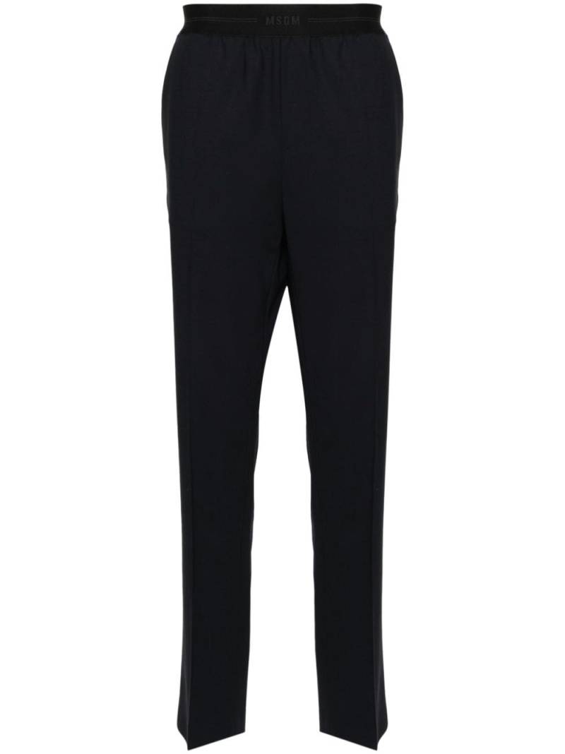 MSGM logo-waistband tailored trousers - Blue von MSGM