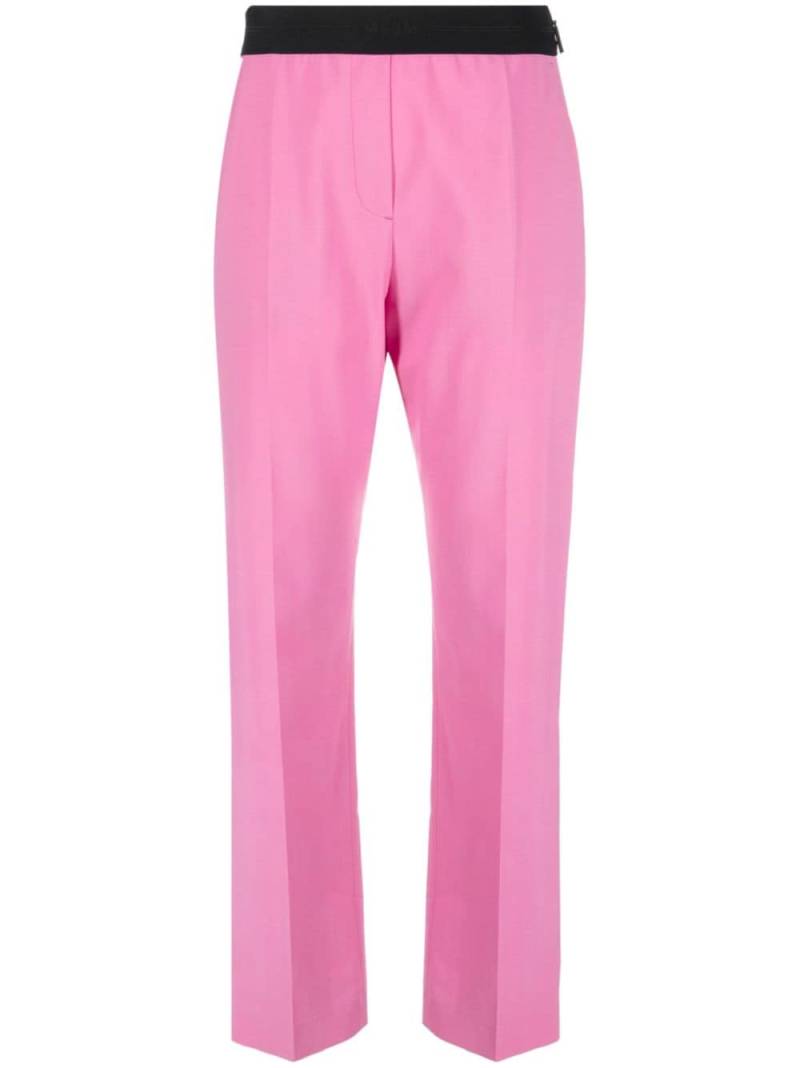 MSGM logo-waistband wool trousers - Pink von MSGM