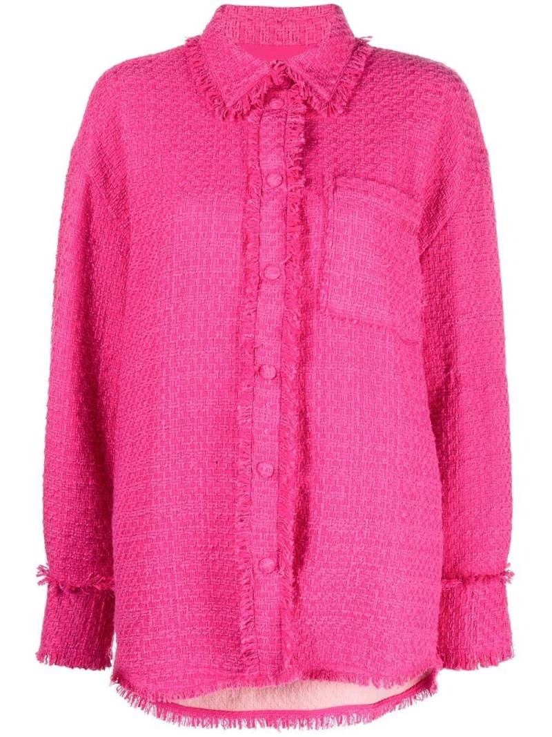 MSGM long-sleeve frayed-edge shirt - Pink von MSGM