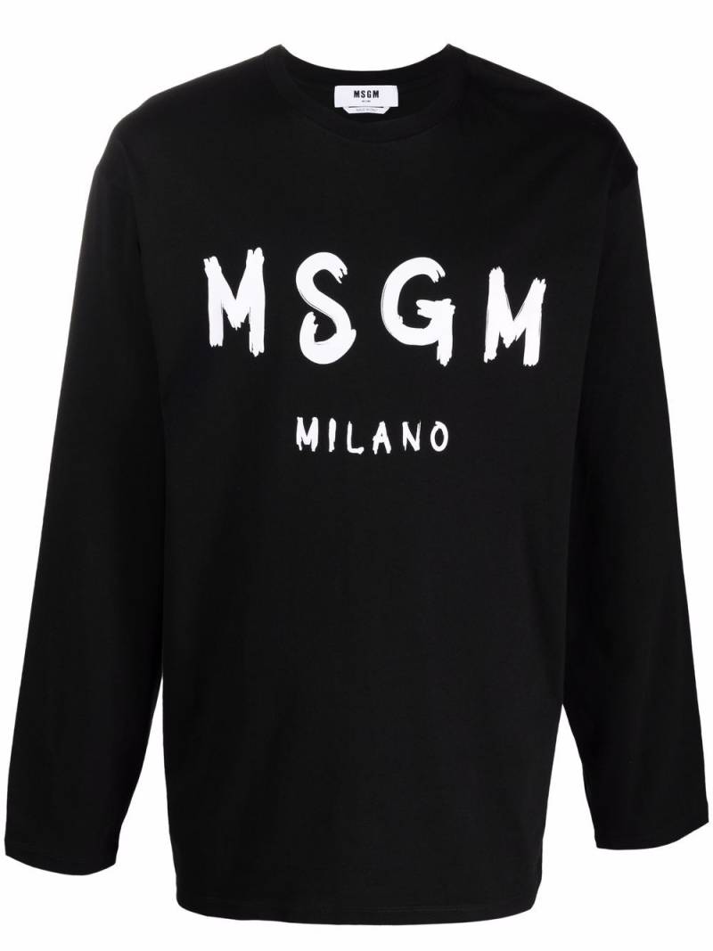MSGM long-sleeve logo sweatshirt - Black von MSGM