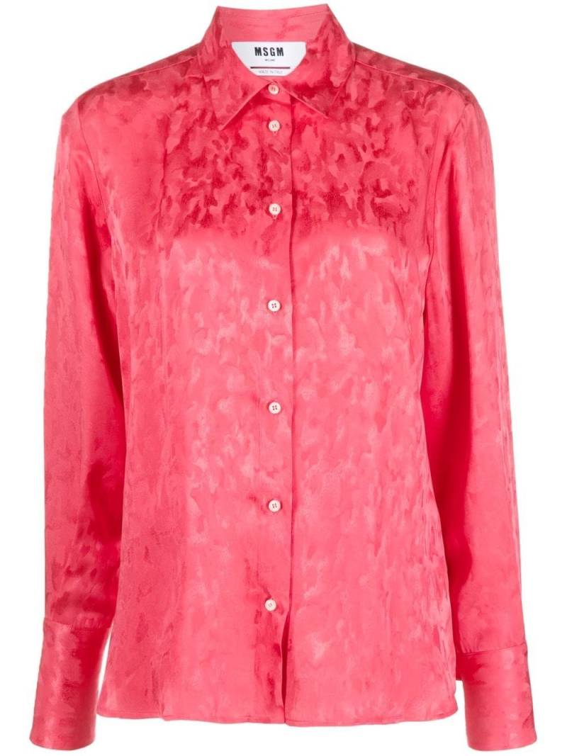 MSGM long-sleeve satin shirt - Pink von MSGM