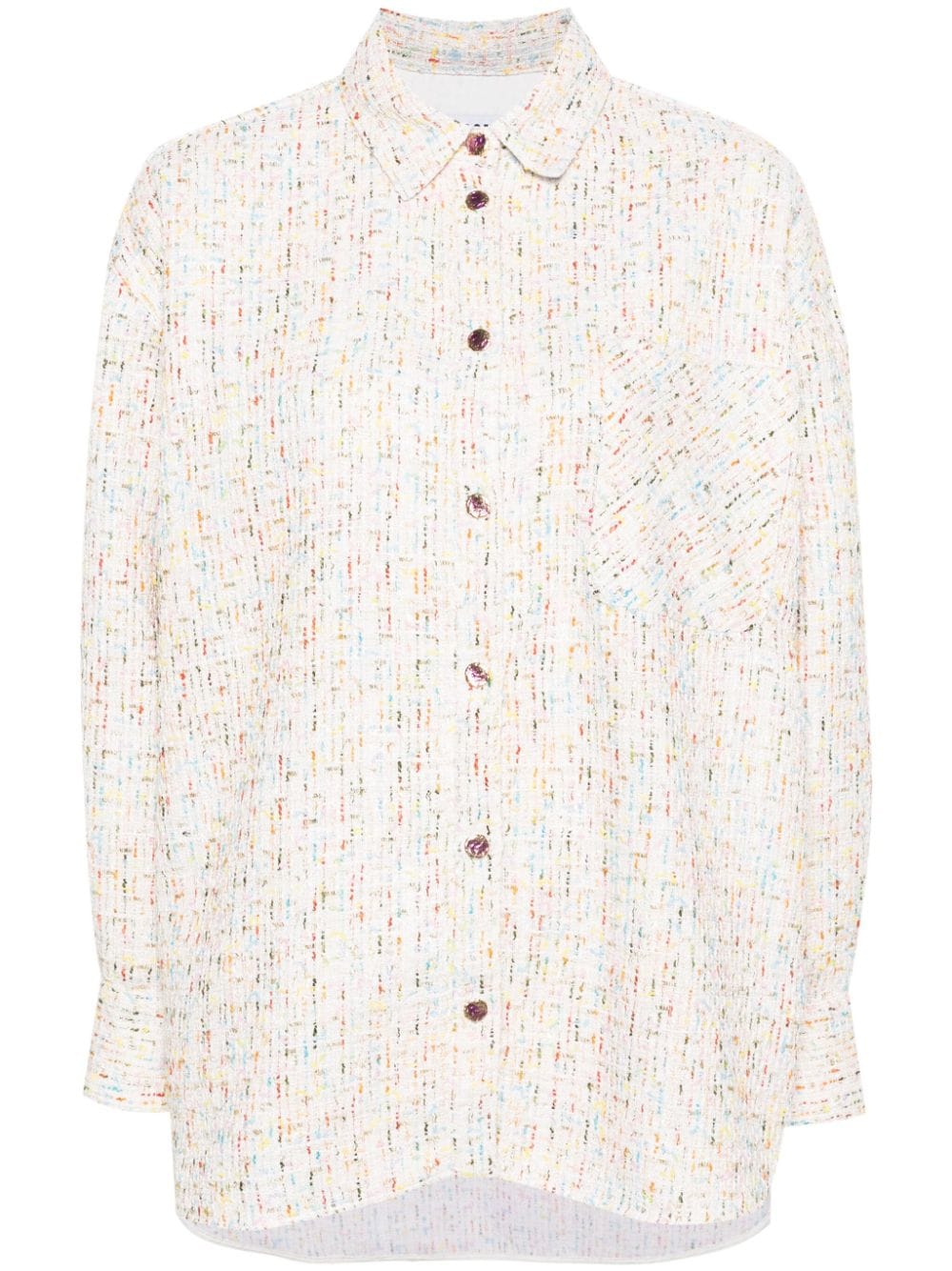 MSGM long-sleeve tweed shirt - White von MSGM