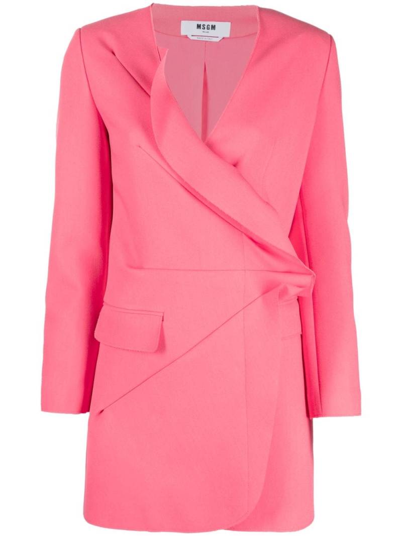 MSGM long-sleeve wrap dress - Pink von MSGM