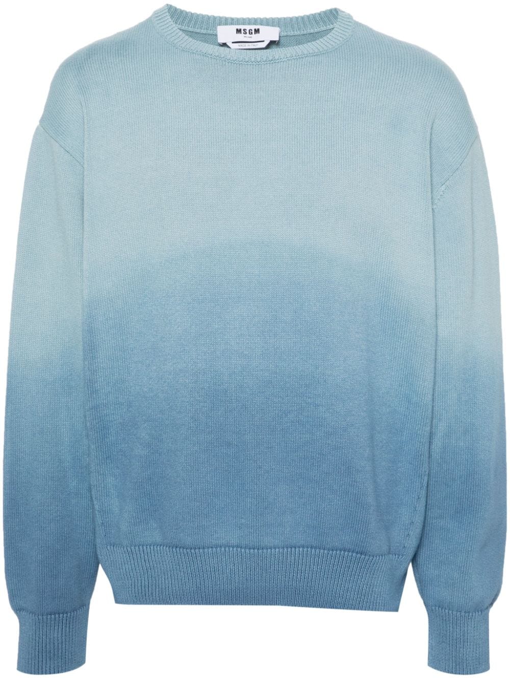 MSGM ombré-effect cotton jumper - Blue von MSGM