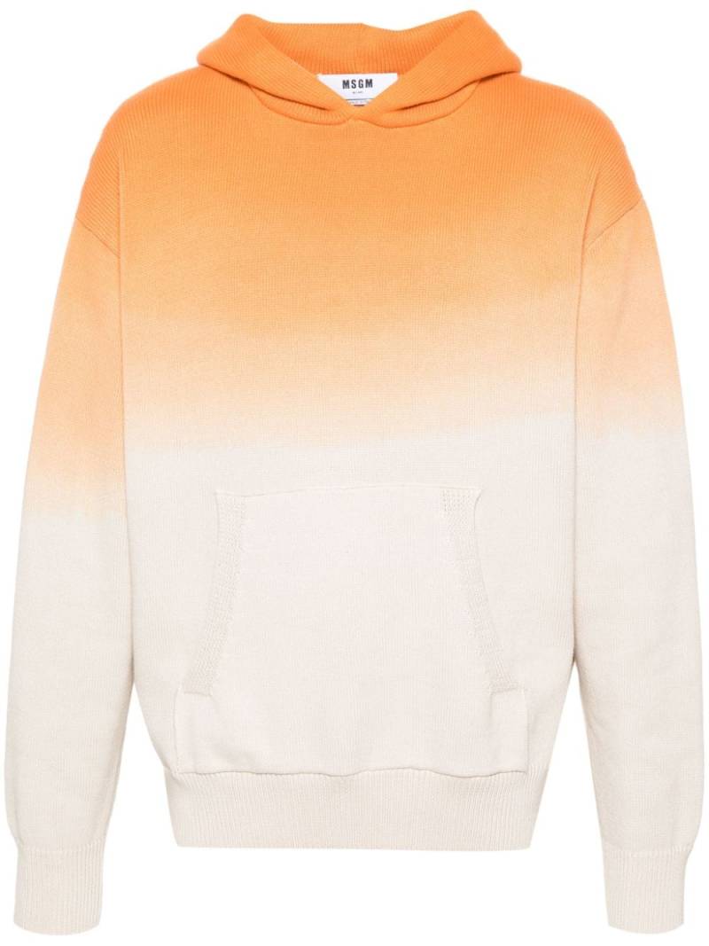 MSGM ombré knitted hoodie - Neutrals von MSGM