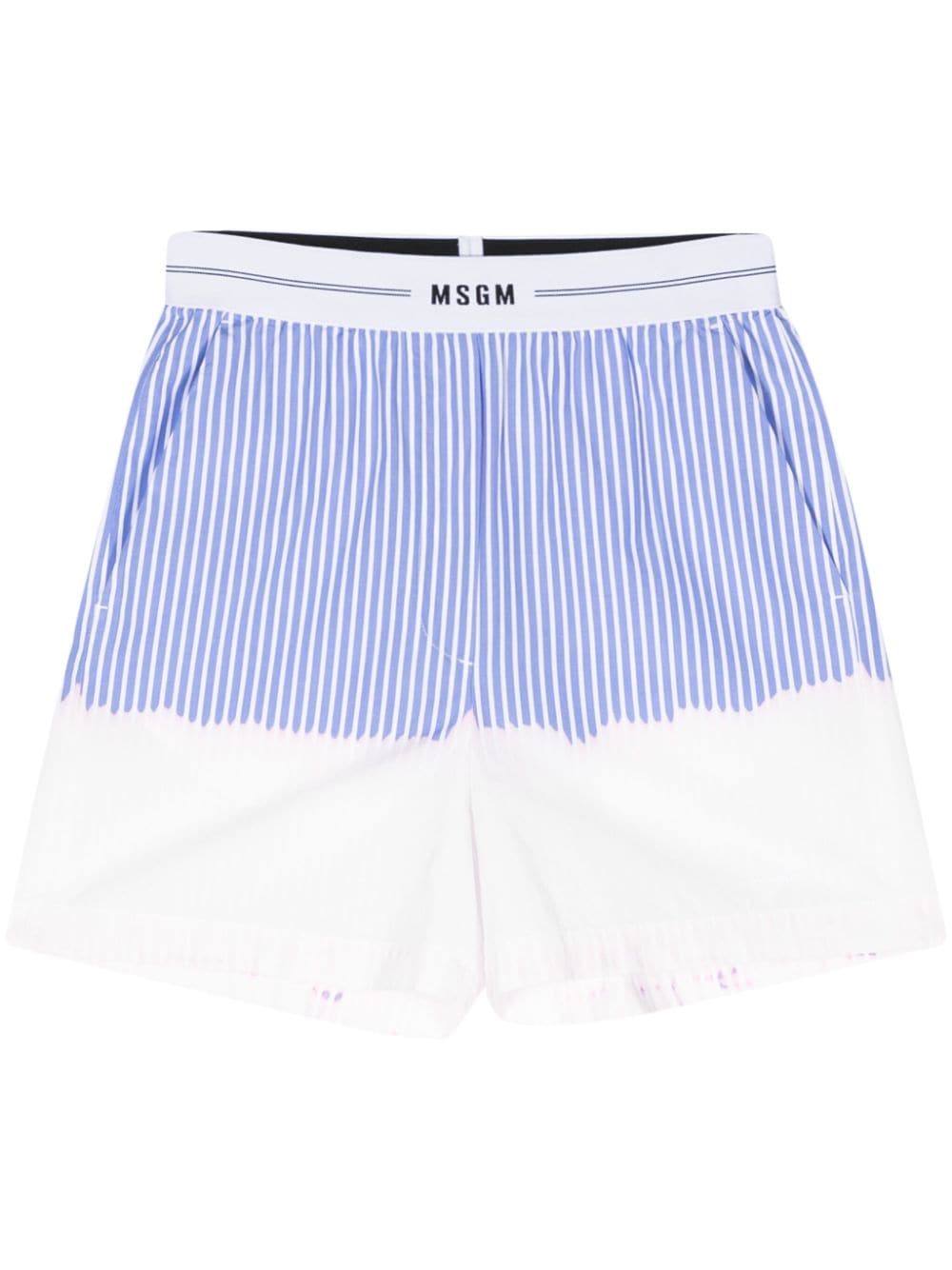 MSGM ombré striped cotton shorts - Blue von MSGM