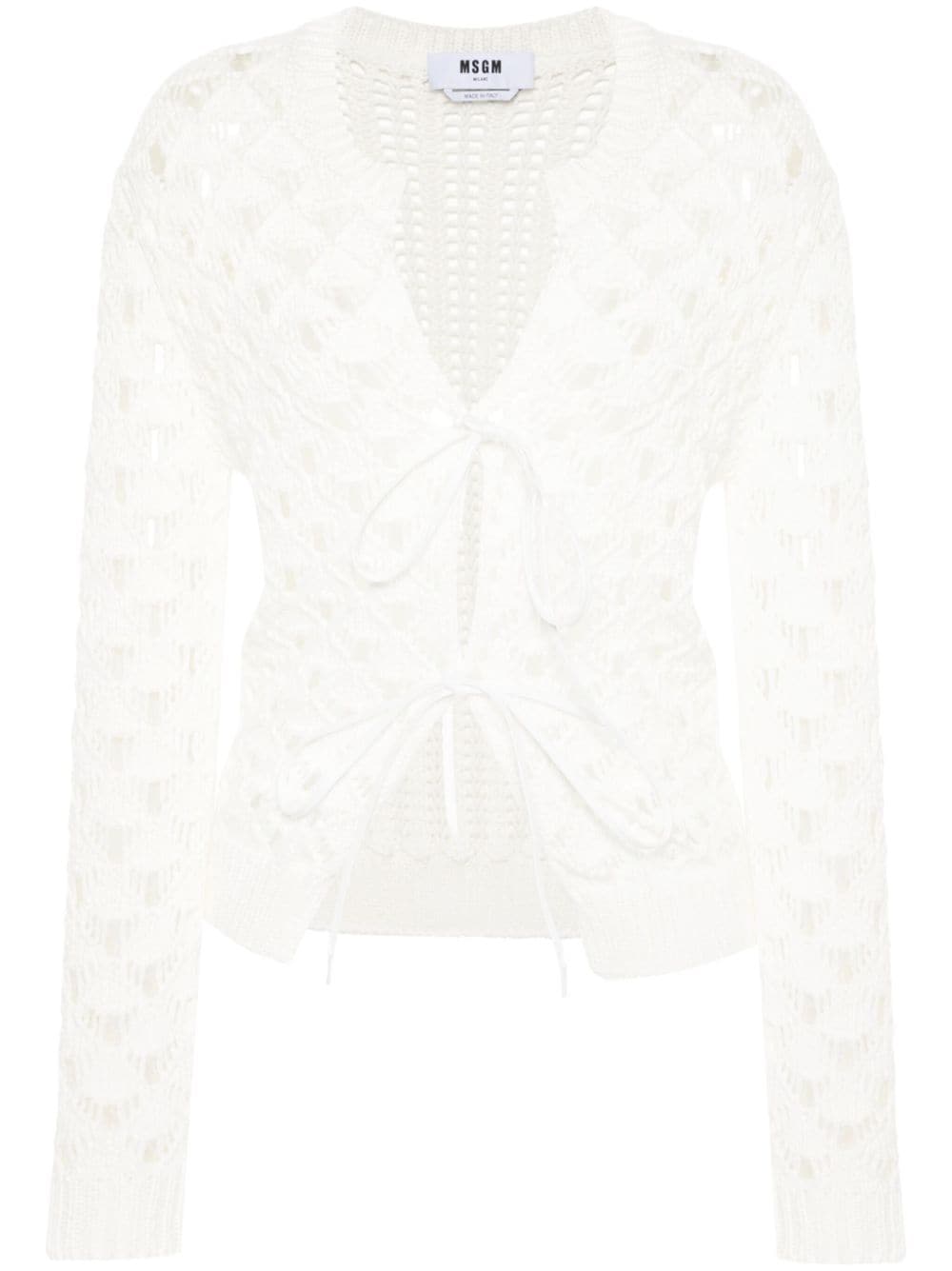 MSGM open-knit cotton cardigan - White von MSGM