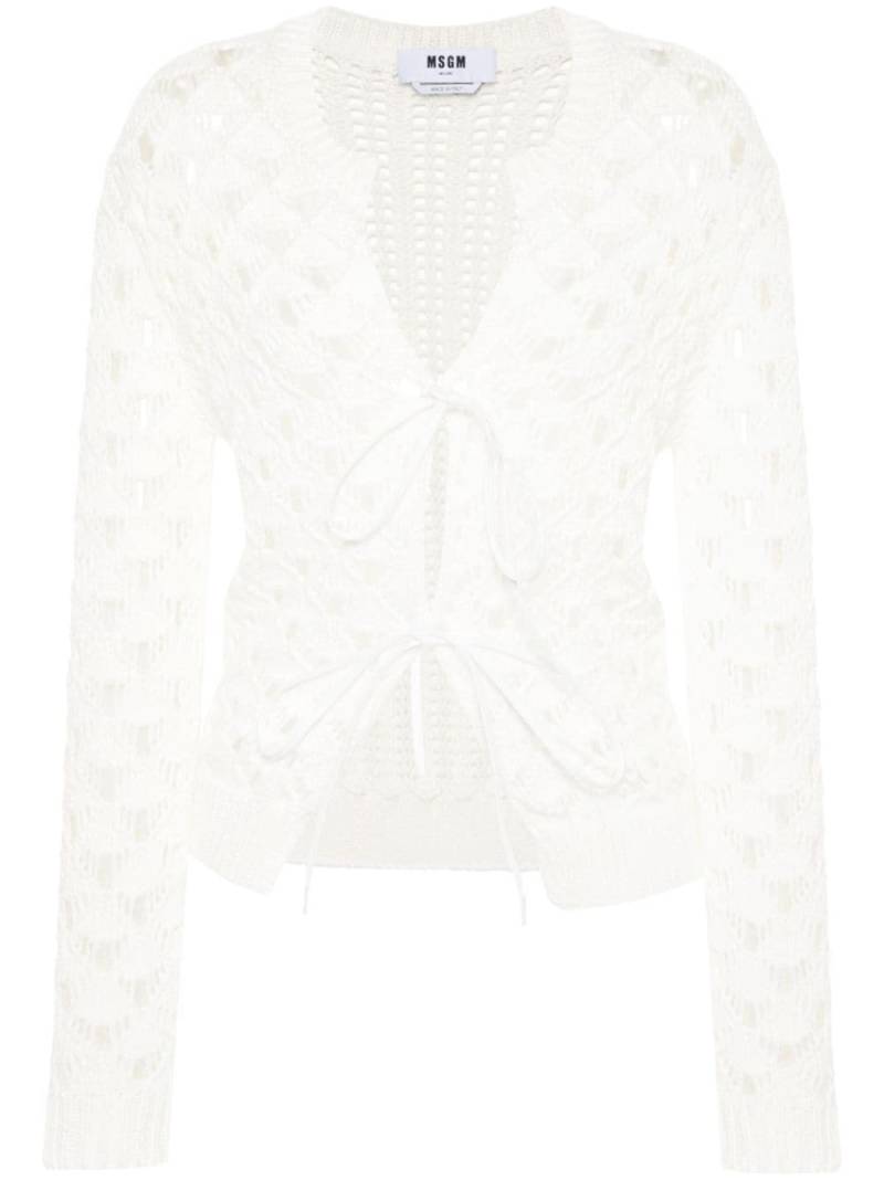 MSGM open-knit cotton cardigan - White von MSGM