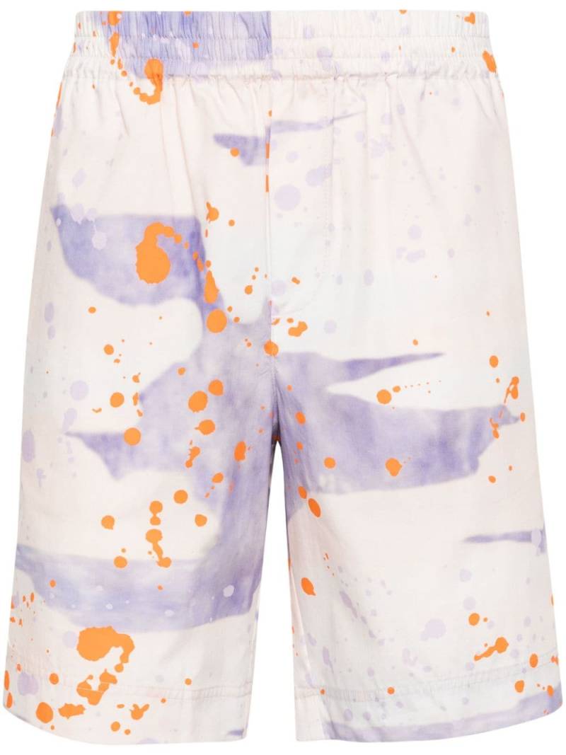 MSGM paint-splatter cotton shorts - Pink von MSGM