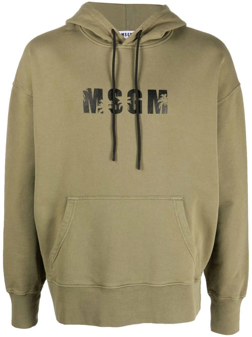 MSGM palm tree logo-print hoodie - Green von MSGM
