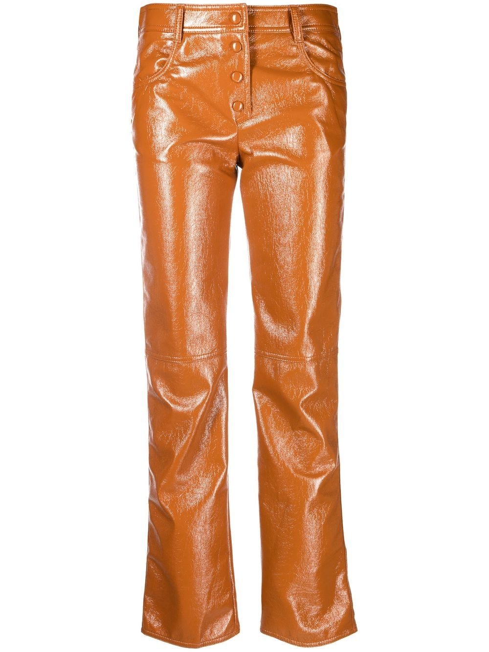 MSGM patent straight-leg trousers - Orange von MSGM