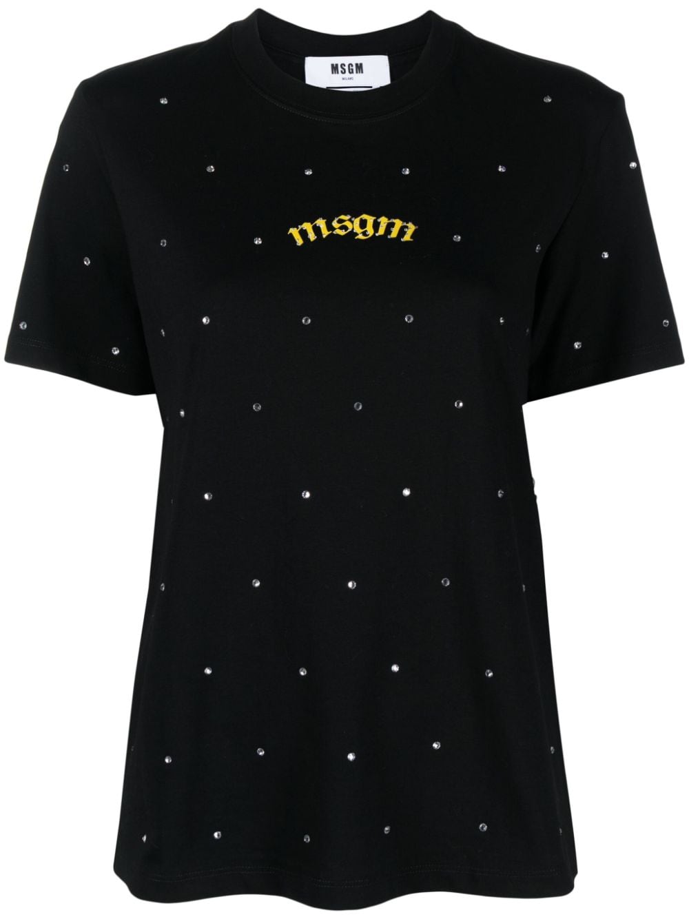 MSGM rhinestone-embellished cotton T-shirt - Black von MSGM