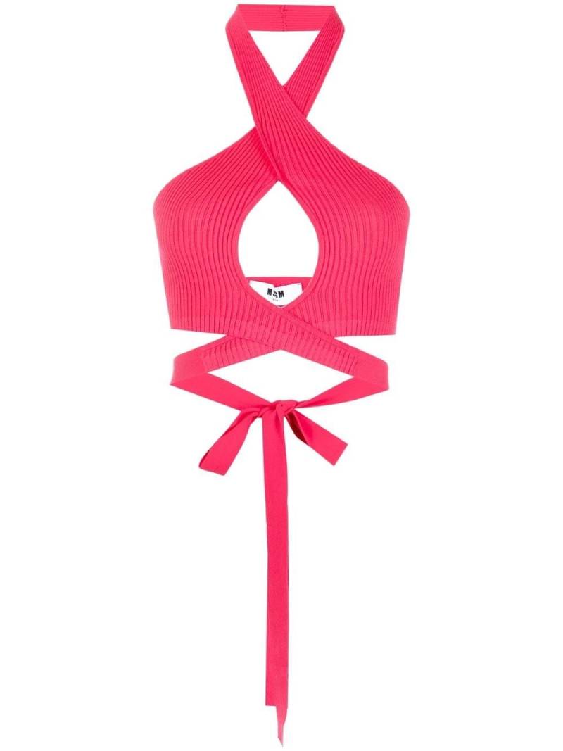 MSGM ribbed-knit crop top - Pink von MSGM