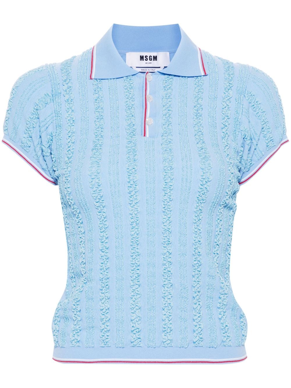 MSGM ribbed polo top - Blue von MSGM